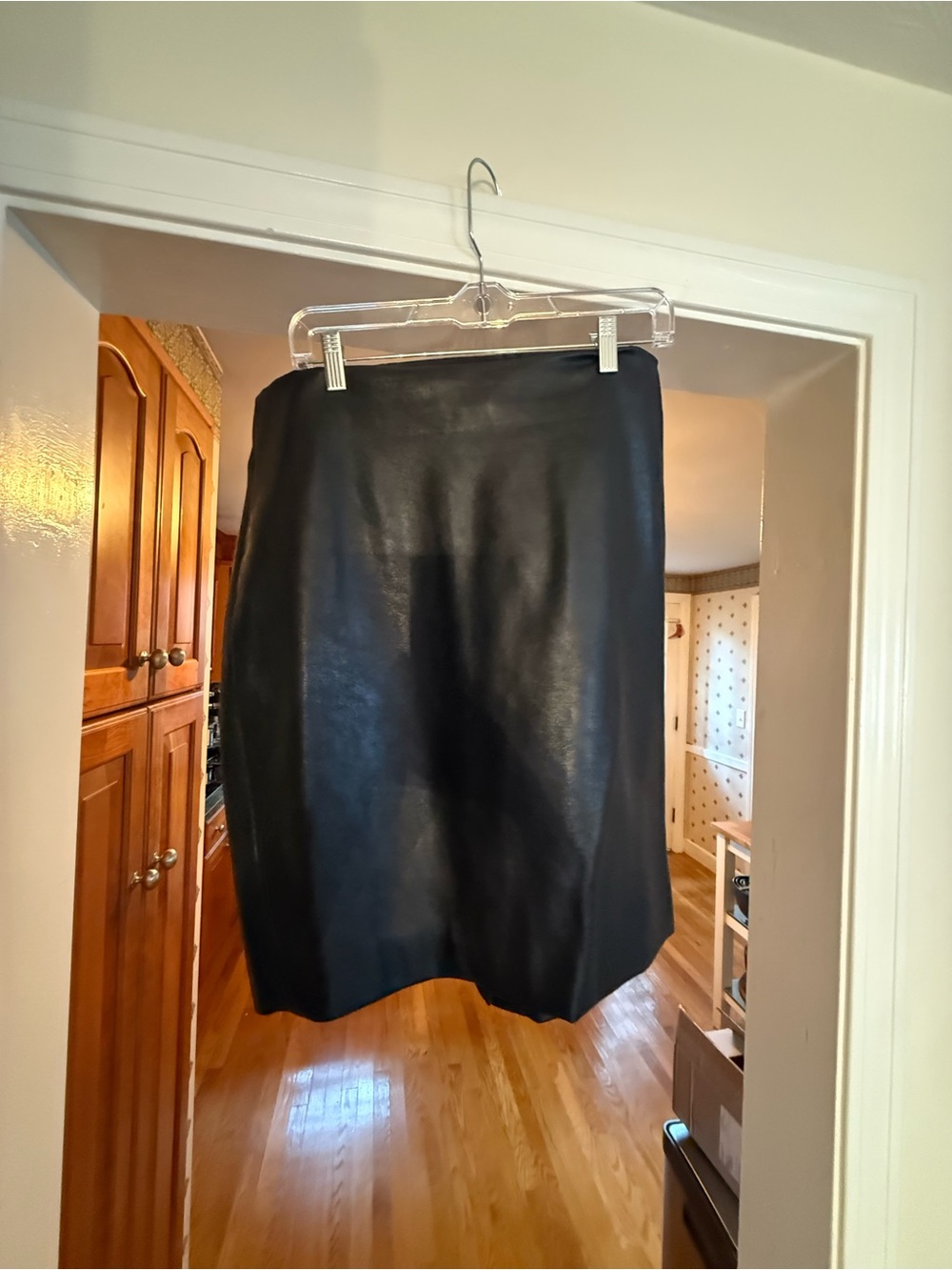 J. Crew Black Faux Leather Pencil Skirt